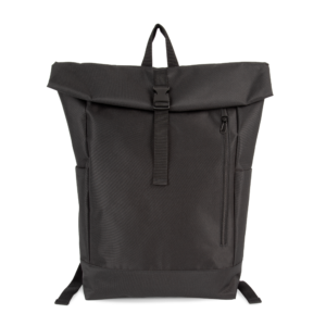 Sac à dos casual Roll-Top — Vue de face - Black