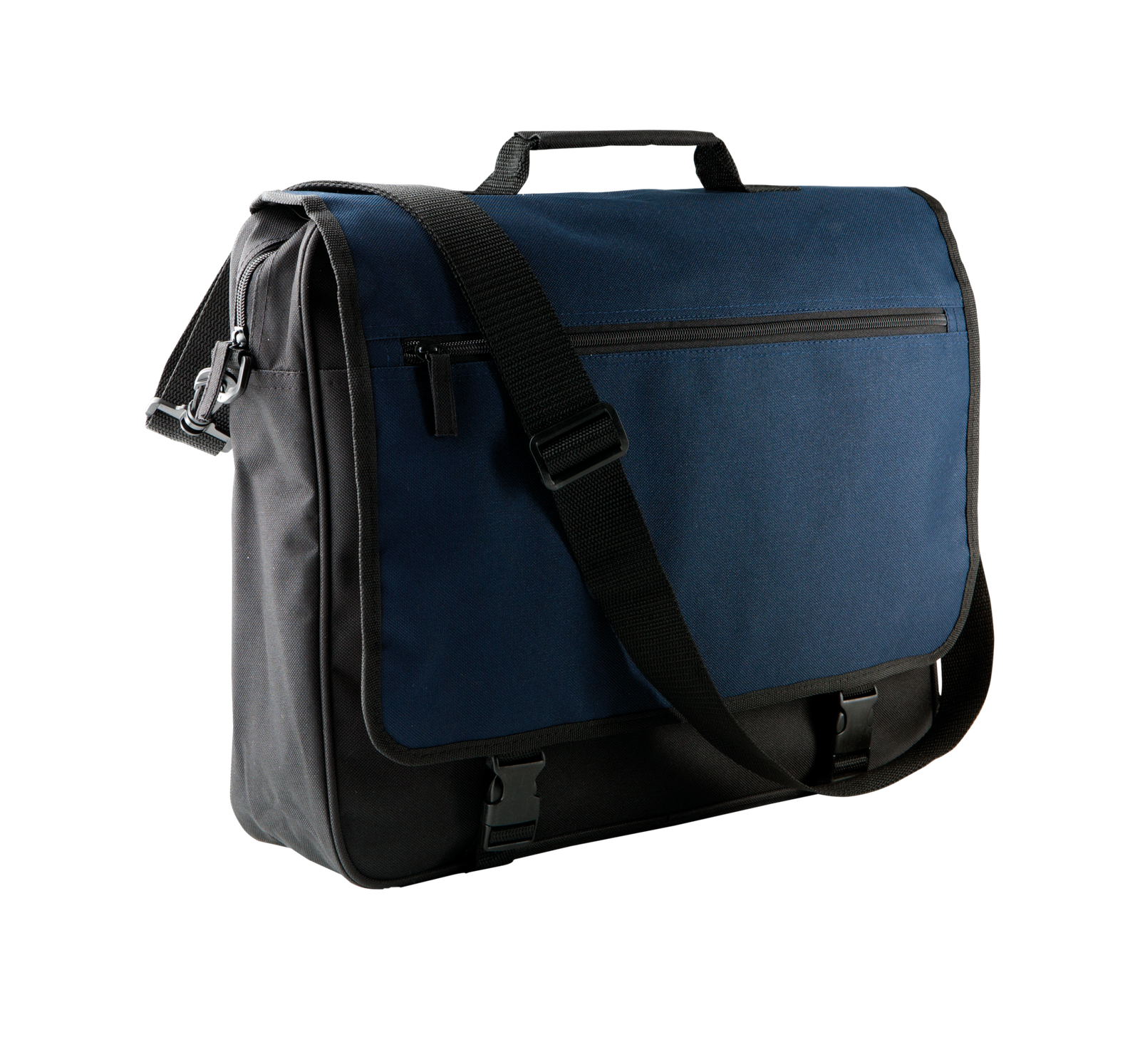 Porte-document avec rabat — Vue de face - Black / Navy