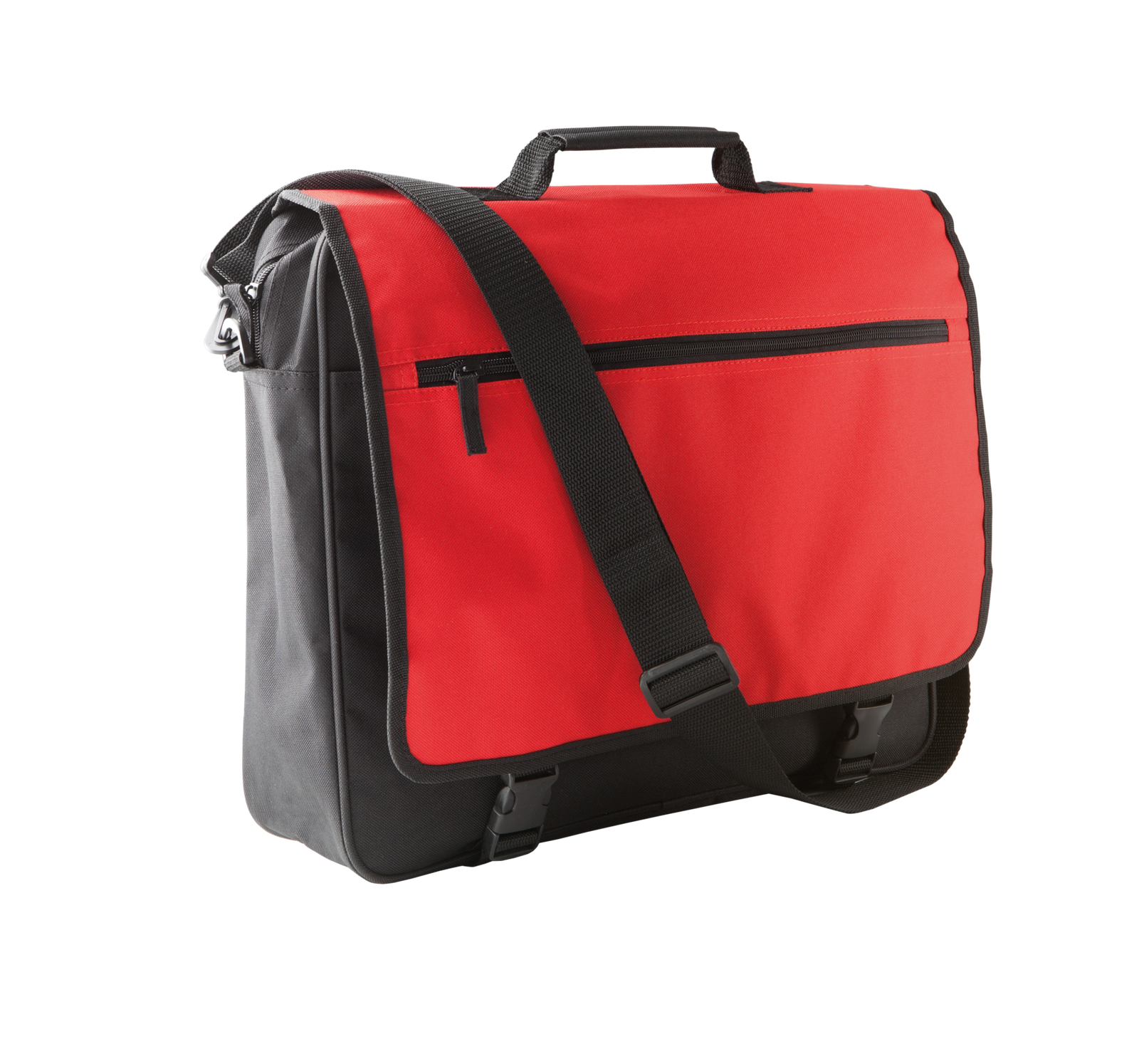 Porte-document avec rabat — Vue de face - Black / Red