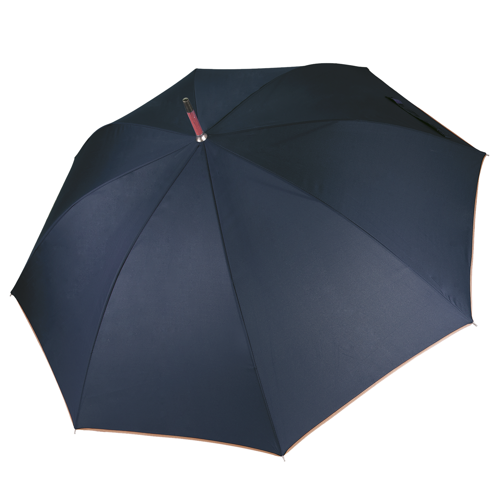 Parapluie mât en bois — Vue de face - Navy / Beige